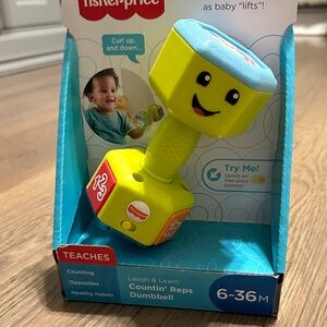 Fisher-Price Laugh & Learn Dumbbell - Yellow and Blue